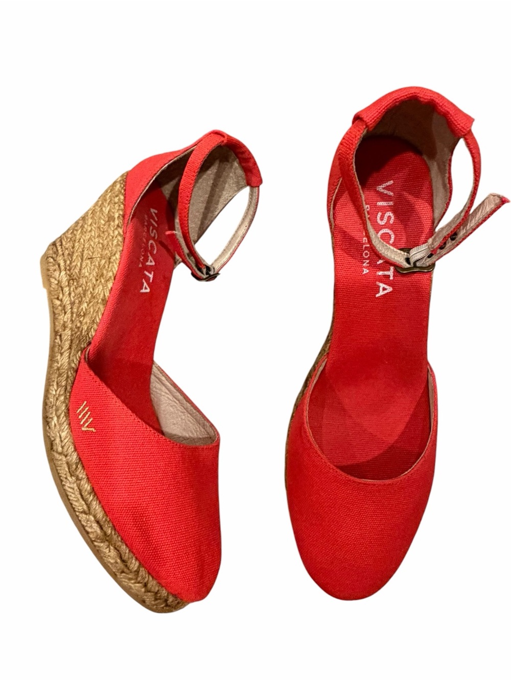 Viscata Barcelona Handmade Canvas Wedge Espadrilles size 41 US